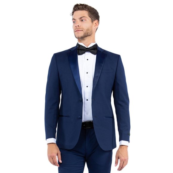 Notch Lapel (Tailored to Move and Flex) Tuxedo Separates Coat, Navy by ZeGarie - Picture 4 of 5